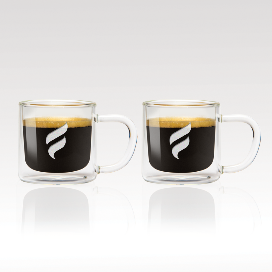 Lot De 2 Verres à Expresso Kela Cesena – Double Paroi – 80 Ml – Transparent, Design Moderne, Lavables